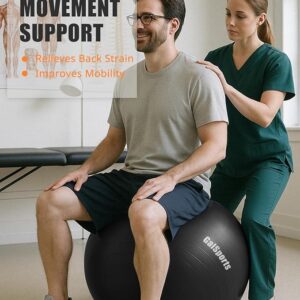 GalSports Anti-Burst Slip Resistant Stability Ball - Swiss Ball for Home Gym & Physical Therapy