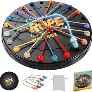 Rope Untangling Puzzle Game, Educational Strategy Board Game for Kids & Adults, Family Travel Party Games with Multi-Level Challenges, Gifts for All Ages(Manual on Box)
