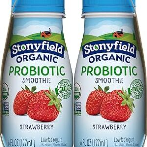 Stonyfield Organic, Low Fat Strawberry Smoothie, 6 oz, 4 Count